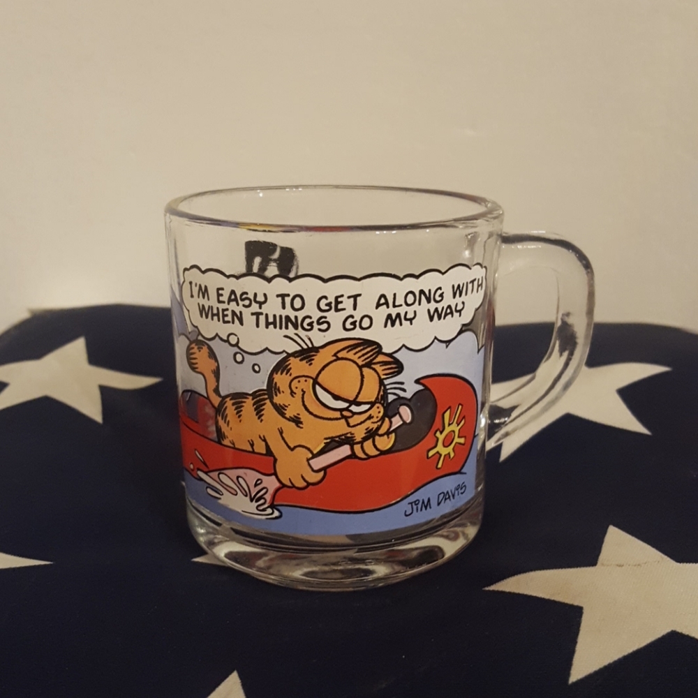 Vintage 1978 Garfield Glass Mug McDonald's